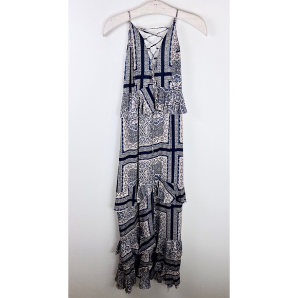 Skylar + Madison Blue Ruffle Long Maxi Dress - Picture 2 of 8